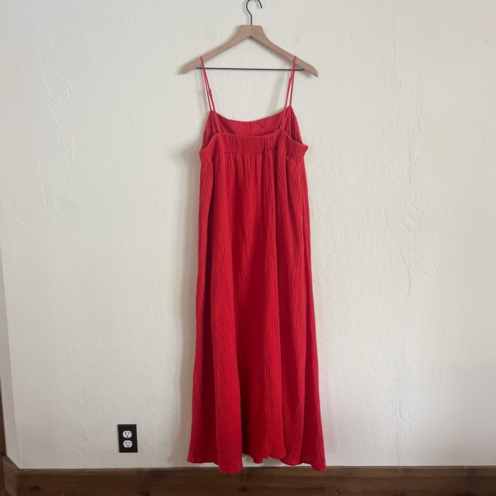 Abercrombie & Fitch Red Gauze Maxi Dress - Picture 5 of 6